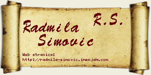 Radmila Simović vizit kartica